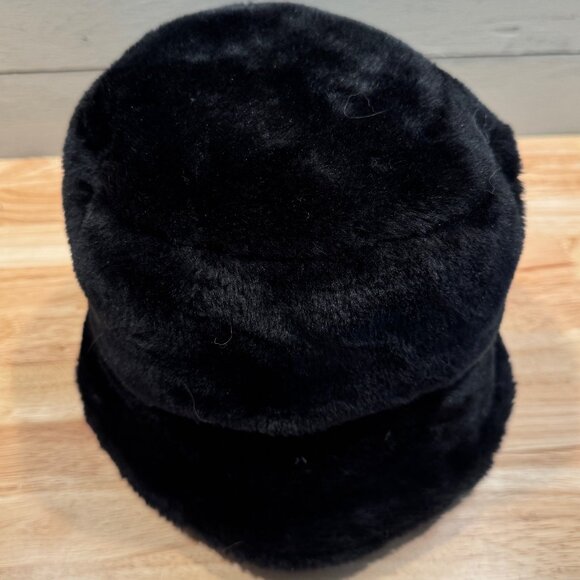 NWT Vintage Faux Fur Black Bear Fuzzy Hat from Sweden Size 56 CM or 22 1/2" - Picture 4 of 10
